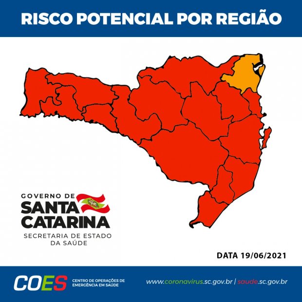 You are currently viewing Coronavírus em SC: Matriz de Risco aponta 15 regiões do Estado em nível gravíssimo para Covid-19