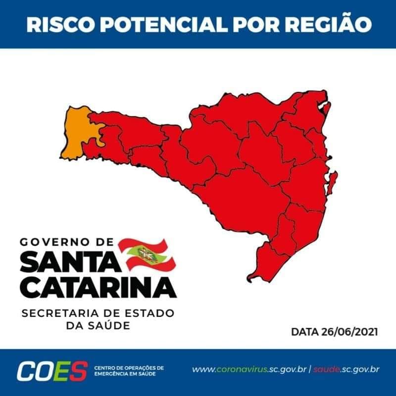 Read more about the article SC tem 15 regiões em risco gravíssimo para o coronavírus