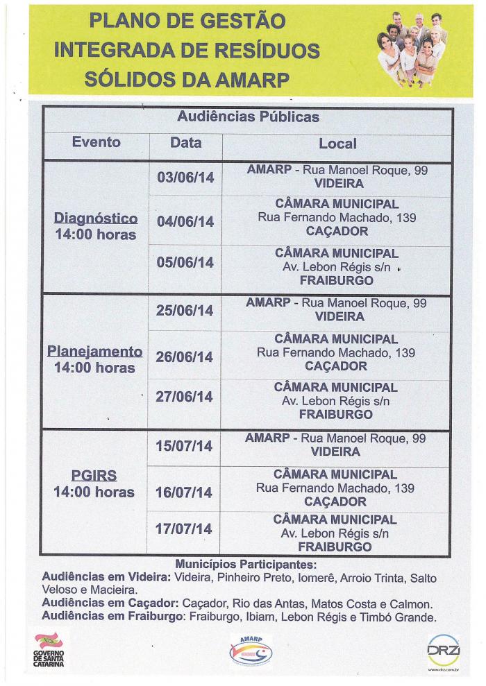 You are currently viewing AMARP sediará audiências para a elaboração do Plano Municipal de Gestão Integrada de Resíduos Sólidos